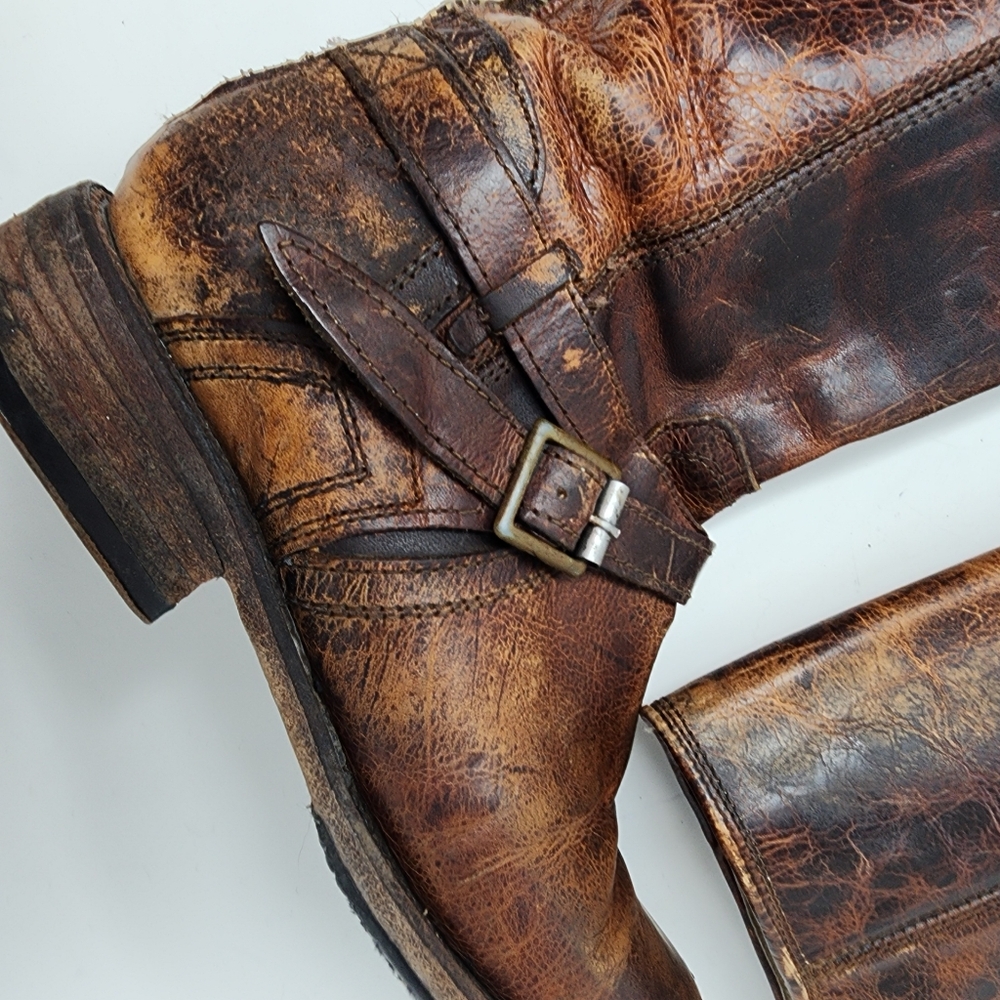 Freebird Shado Distressed‎ Leather Tall Boots Womens 7 Made in Mexico - Picture 6 of 16